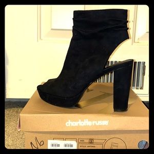 Black open toed heels